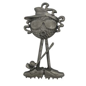 Quirky AJC Silver Tone Golf Brooch